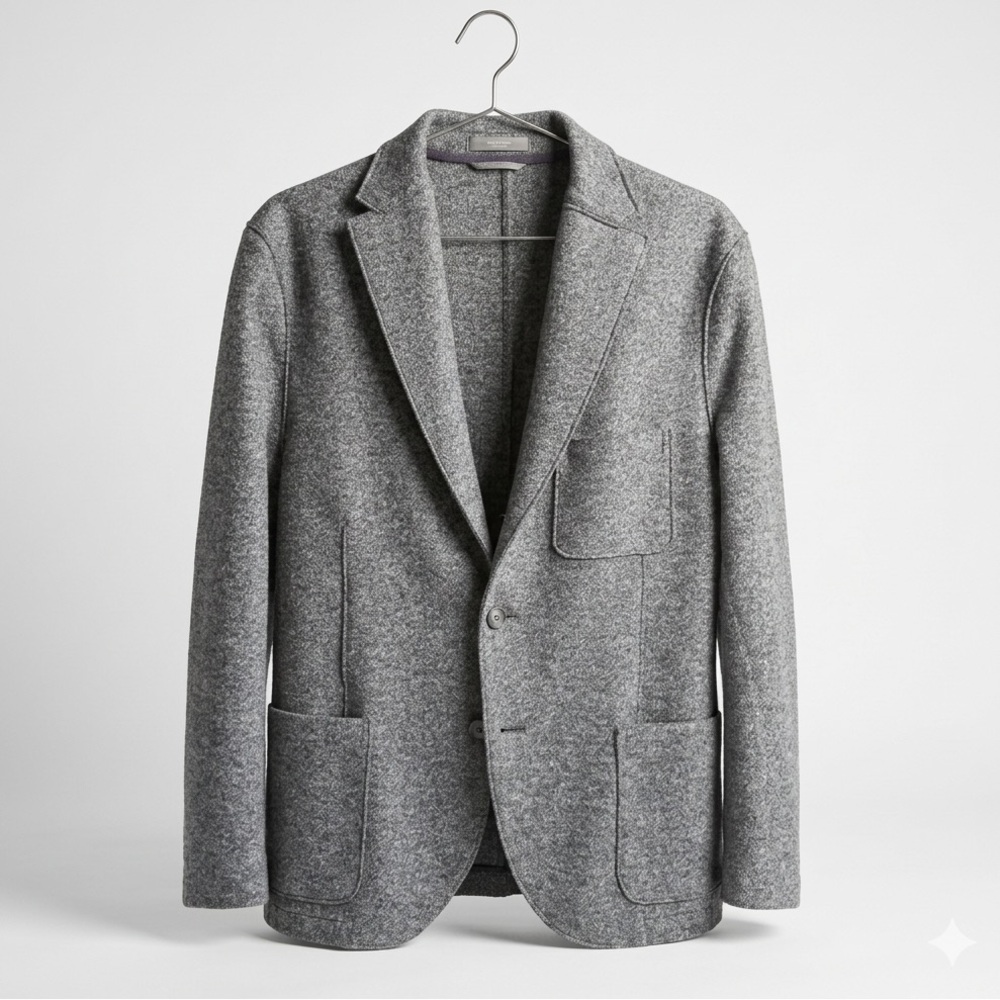 Harris Wharf London Men's Gray Wool Blazer